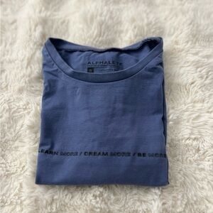 Alphalete Blue Crew Neck Crop Tee